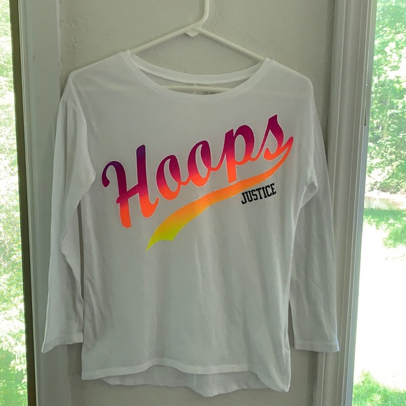 NWT SO Shirt LONG SLEEVE white DANCE purple SEQUIN SPARKLE Star L 14 $24
